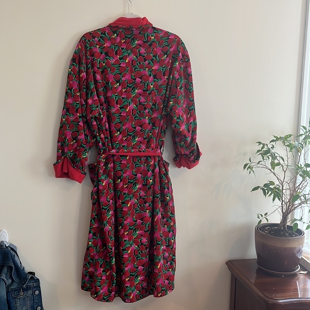 Victoria’s Secret Gold Label Bathrobe Dressing‎ Gown Tulip Floral valentines 80s - Picture 4 of 8